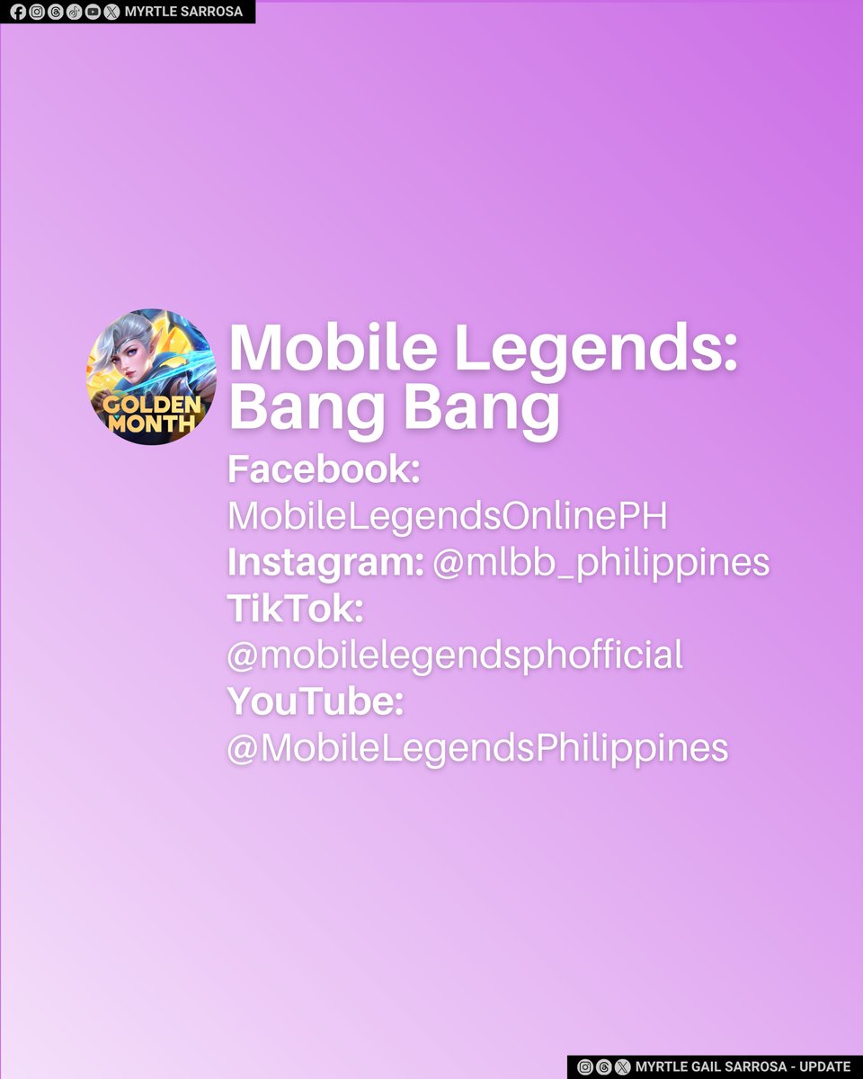 MyrtleGUpdate's tweet photo. CTTO
#MyrtleGailSarrosaUpdate
𝗠𝗼𝗯𝗶𝗹𝗲 𝗟𝗲𝗴𝗲𝗻𝗱𝘀: 𝗕𝗮𝗻𝗴 𝗕𝗮𝗻𝗴
Mobile Legends Bang Bang MLBB Guinevere Cosplay Myrtle Sarrosa Sumayaw Sumunod Dance Trend
#MLBBGetGetAw #MLBBxSexBomb #MLBBTagArAW #MLBB #Cosplay #MyrtleSarrosa #Sexbomb #SumayawSumunod #Dance #Trend https://t.co/WdRvwaI5KW