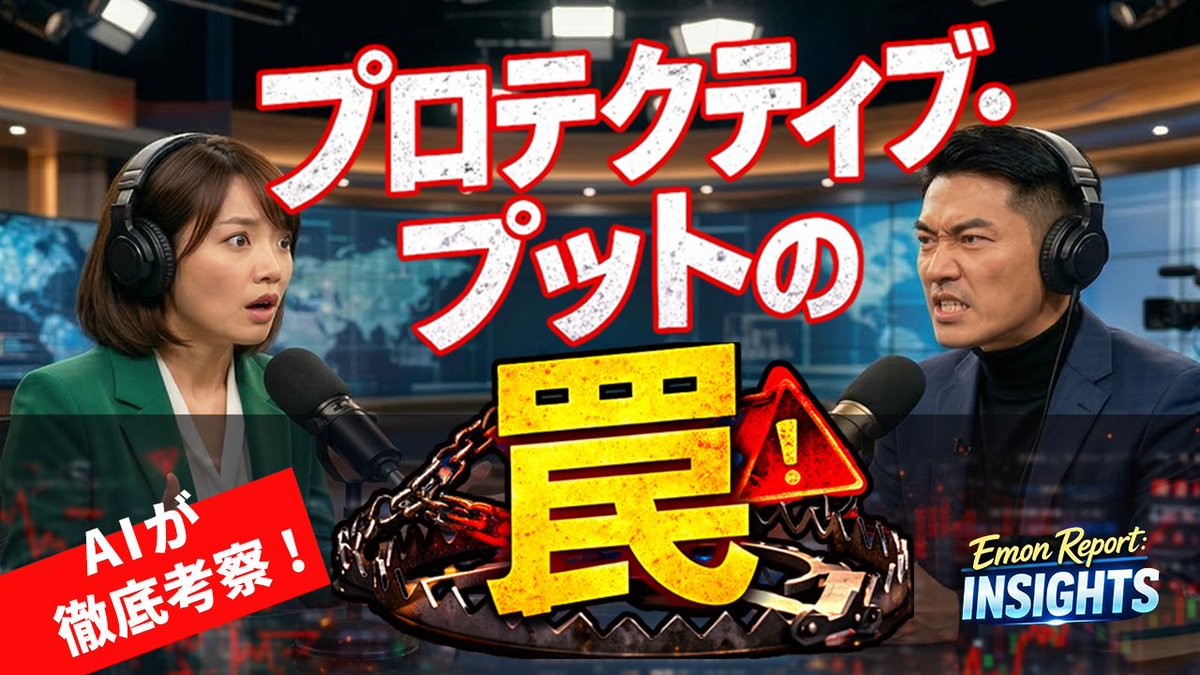 Emon201's tweet photo. 🎊公開スタート🎉
TL0005(IS)【日経225オプション取引】AIがゑもんレポートを深掘り徹底考察！プロテクティブ・プットに潜む1日2.3万円が消える残酷な真実【AI追撃トーク】
https://t.co/mByJnSaykS https://t.co/gj5C7VcqrF