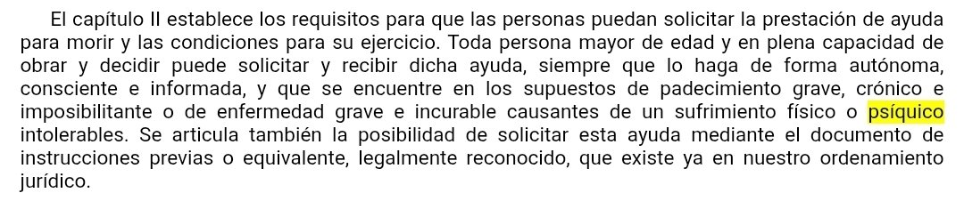 perdidueblog's tweet photo. Podéis comentar los bulos que queráis. La ley de eutanasia recoge el sufrimiento físico o PSÍQUICO intolerable. Por otro lado, una persona con diagnóstico de Salud Mental no se convierte en alguien que no pueda tomar decisiones autónomas sobre su salud, no sé en qué mundo vivís. https://t.co/0GRO2DdzHz