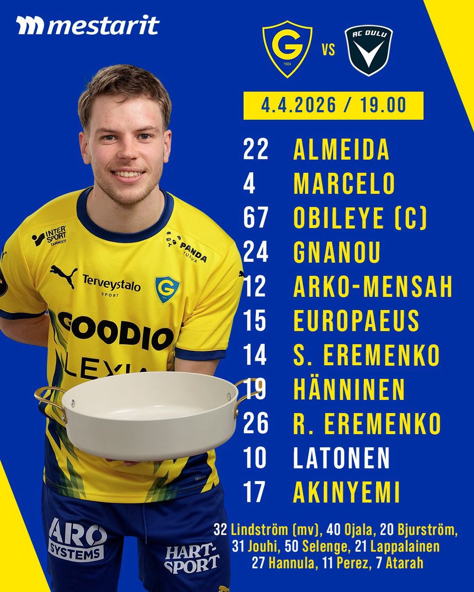 IFGnistan1924's tweet photo. Avauskokoonpano kauden avaukseen! 💥

Matsi käyntiin klo 19.00

🎟️https://t.co/bpQIx3NCvF

Kokoonpanon tarjoaa Maalarimestarien Oy.

#OgelinOma #Gnistan #Veikkausliiga https://t.co/H1qwfIOQFu