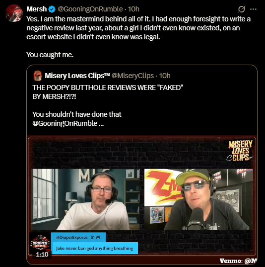 HujanisHosting's tweet image. Really consider what Scarlett is saying Mersh did here. Also keep in mind that at this point, no one knew who she was. But yes, all of this was planned this much in advance? Nah, that crackhead's got a poopy butthole. 🤮 #PoopGate