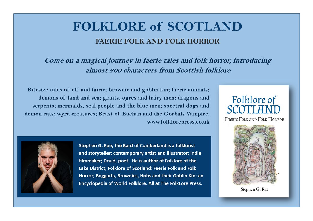 LandofLoreFilms's tweet image. #WeekendReads 📚 this #EasterHoliday with tales of elf, fairie and goblin; demons of land and sea; giants, ogre, wolf man and werewolf; Beast of Buchan and Gorbals Vampire

"Folklore of Scotland" by Stephen G. Rae 
more: folklorepress.co.uk

#folklore #scotland #booklovers