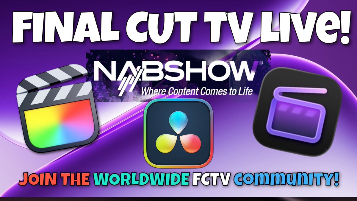 RichardTaylorTV's tweet image. Who's Going to NAB?
Resolve 21 will likely be there. 
Will Apple's Final Cut Pro/Pro Apps Team Make an appearance?

Live Today, Saturday
10 AM EDT US
7 AM PDT US
2 PM GMT 

youtube.com/live/i7J7omWq5… 
#PostChat
Final Cut Pro
FCPX
#FCPX
#FinalCutPro
@Apple
FCP
Video Editing
Apple