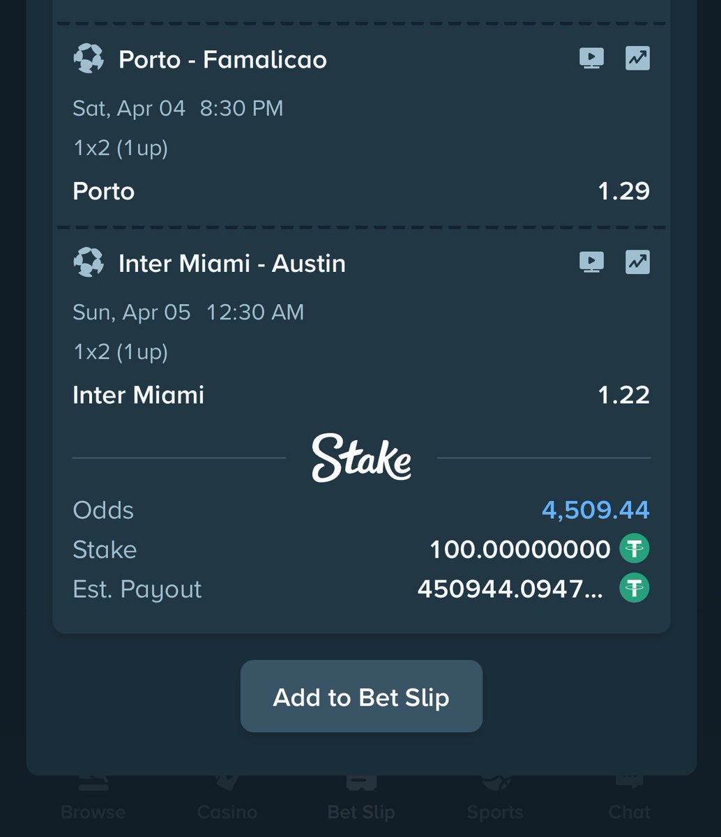 Football on Stake 

14.3k odds stake.com/sports/home?be…

55 odds stake.com/sports/home?be…

1UP 4510 odds stake.com/sports/home?be…

9 odds stake.com/sports/home?be…

Always use stake shield 🛡️ (flex bet) for higher winning potential 🔥

Register an account via stake.com/?c=f213c5ba25&…