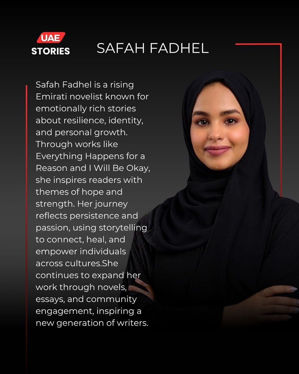 uaestories_'s tweet photo. Inside Safah Fadhel’s journey as a transformative novelist, shaping modern Arabic literature through stories of resilience, identity, and lasting impact.
#uaestories #SafahFadhel
Click here for more info: https://t.co/ZkJbyjKeMJ https://t.co/8t02QIe57B