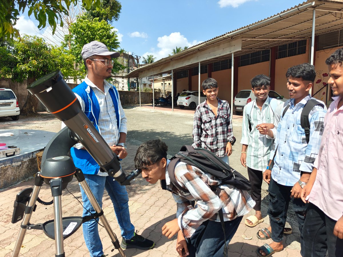 DSCDharampur's tweet photo. Sunspots Observation session held at @DSCDharampur  a unit of @ncsmgoi, @MinOfCultureGoI on NCSM’s 49th #FoundationDay enabled visitors to witness solar activity through safe telescope viewing.

#NCSM #sunspots #SkyObservationProgram #Astronomy #dscdharampur #ScienceForAll https://t.co/Q5lcDGpv0K