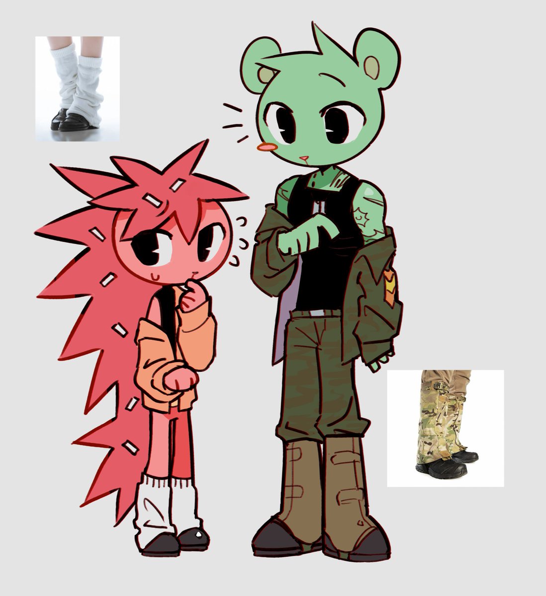 A1MCreations's tweet image. polainas militares como si fueran medias largas (´ε｀҂)

#htf擬人化 #happytreefriends #HTF #flippyxflaky