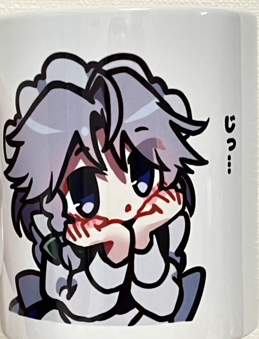 #鈴奈幻想絵巻 かなりわずかですがマグカップ作ったので持っていきます 鈴奈庵衣装の咲夜さんです 応援してくれたり見つめてくれたりします