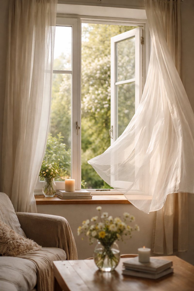 Ag535109M's tweet image. The Window Left Open
Anchor: Window

The window stayed open
 longer than necessary.
A soft breeze moved the curtain.

Nothing needed protecting anymore.

 What are you no longer trying to keep out?

 #MeetingYourFinalVersion #StillBecoming
 #TheWindow #SpringAir
 #TheLiving