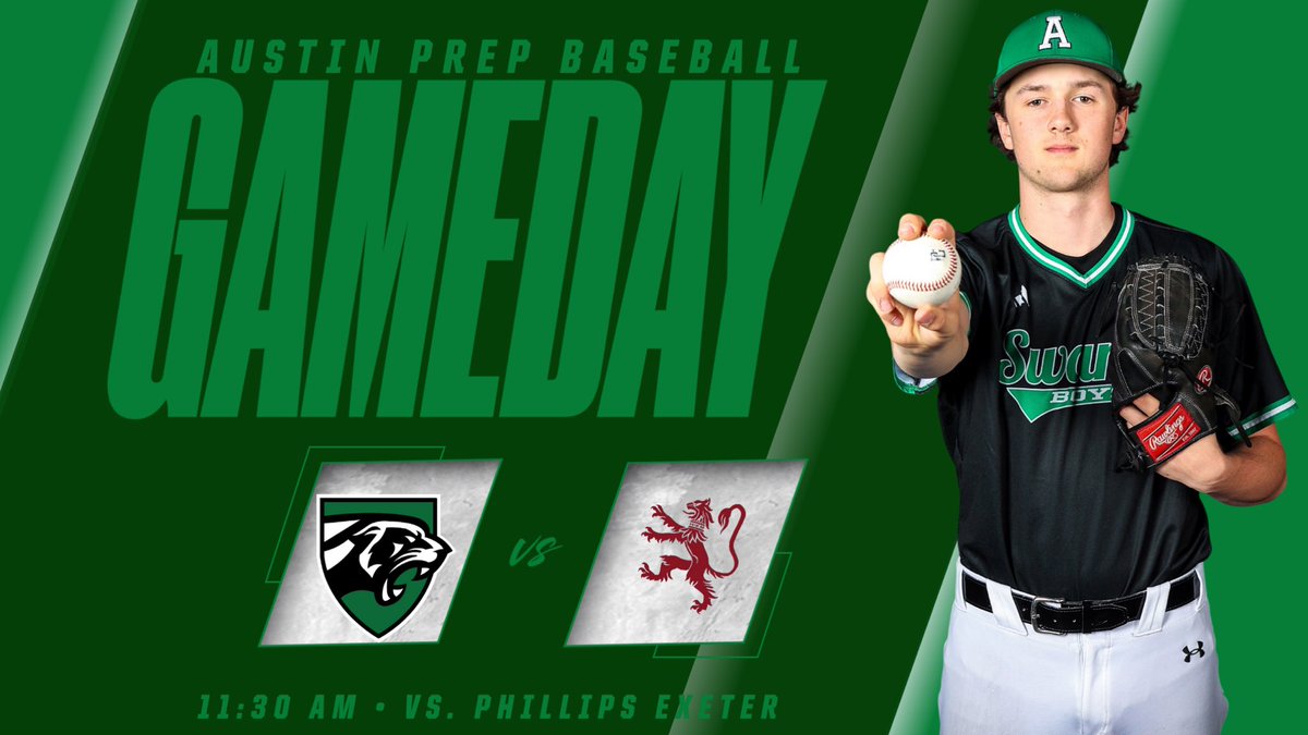 AustinPrepAD's tweet image. Baseball hosts Phillips Exeter today! First pitch is set for 11:30 am at Little Field! @AustinPrepBase #Unitas #RollCougs