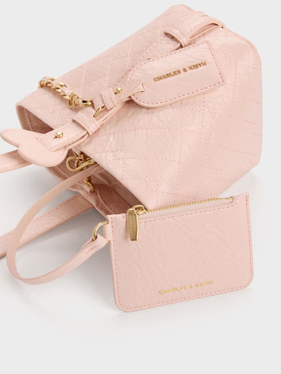 CHARLES&KEITH Duo S チェーンバッグ Duo ドゥオ キルティング チェーンバケットバッグ🩷