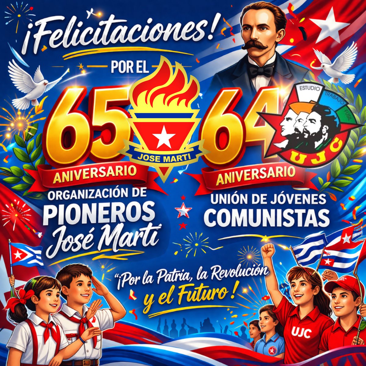 🇨🇺☀️ Hoy es un día lleno de alegría y deseos de seguir haciendo historia...
Felicidades a toda nuestra juventud y pioneros guantanameros y del país en general... 🥳🫂❤️

#UJCdeCuba #OPJM #Guantánamo #100AñosConFidel