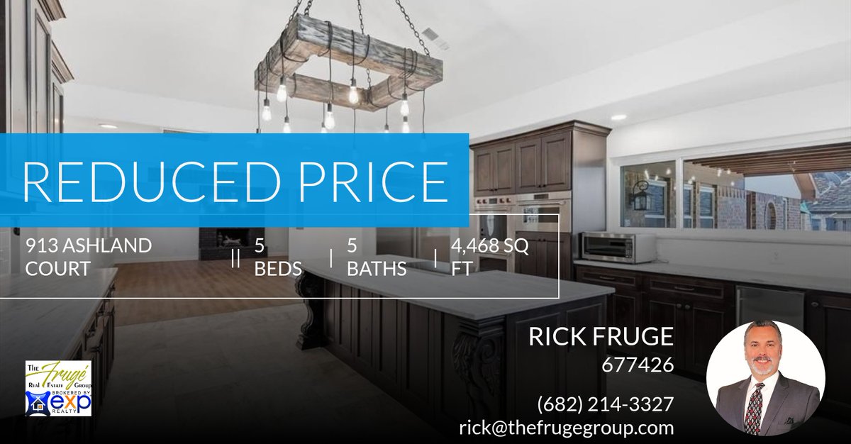 thefrugegroup's tweet photo. 📍 Reduced Price 📍 This recently reduced home at 913 Ashland Court in Mansfield won't last long, so, don't wait to set up a showing! Reach out here or at (682) 214-3327 for more information!

Rick Frugé
Call or text
682-888-9892 https://t.co/kPLrO6iWek https://t.co/3SGvilHZs3