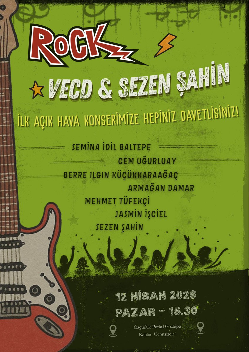 vecdband's tweet photo. Vecd olarak, 4. Kadıköy Tohum Takas Şenliği kapsamında gerçekleştireceğimiz ilk açık hava konserimize hepiniz davetlisiniz!🎶

Özgürlük Parkı’nın (Göztepe) huzurlu atmosferinde gerçekleşecek bu etkinlikte, Almanya’dan gelen konuk sanatçımız Sezen Şahin de sahnede bizlerle olacak. https://t.co/jSonCNV9Pc