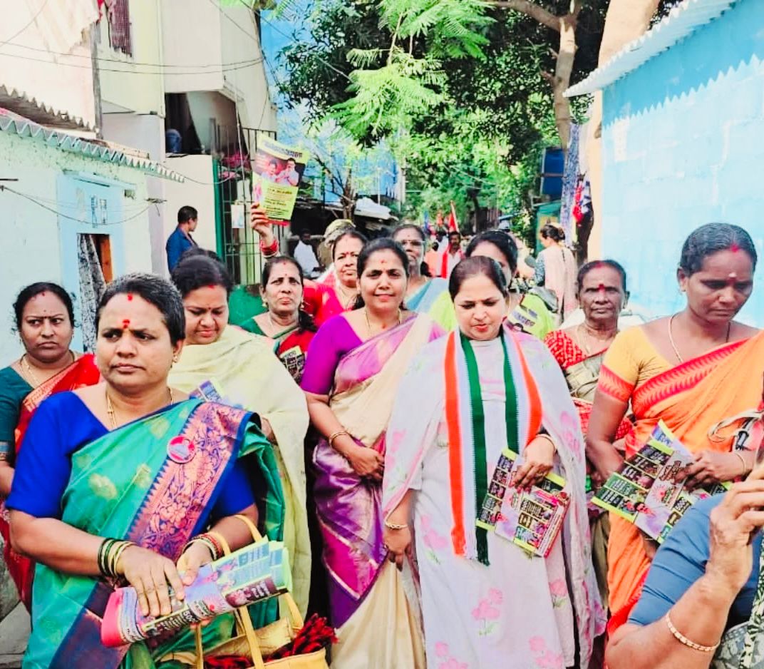 AmirdaVarshini1's tweet photo. Yesterday 03.04.2026, I was proud to join our I.N.D.I.A. Alliance candidate, Annan Thiru. @mylaivelu71 , as he launched his election campaign. We traversed streets of Mylapore, meeting residents &amp; seeking their continued trust.

@RahulGandhi @mkstalin @girishgoaINC @nivedithalva https://t.co/U0Ra7IczhA
