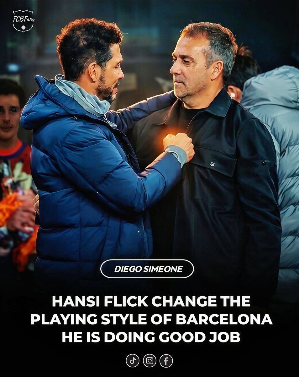 FCBFansGlobal's tweet photo. 🗣Diego Simeone:

 "With the arrival of Hansi Flick, Barcelona has been playing in a certain style for two years now."

"He is doing an excellent job, using a high defensive line and positional play in attack, remaining true to his style." https://t.co/02jPf3czgv