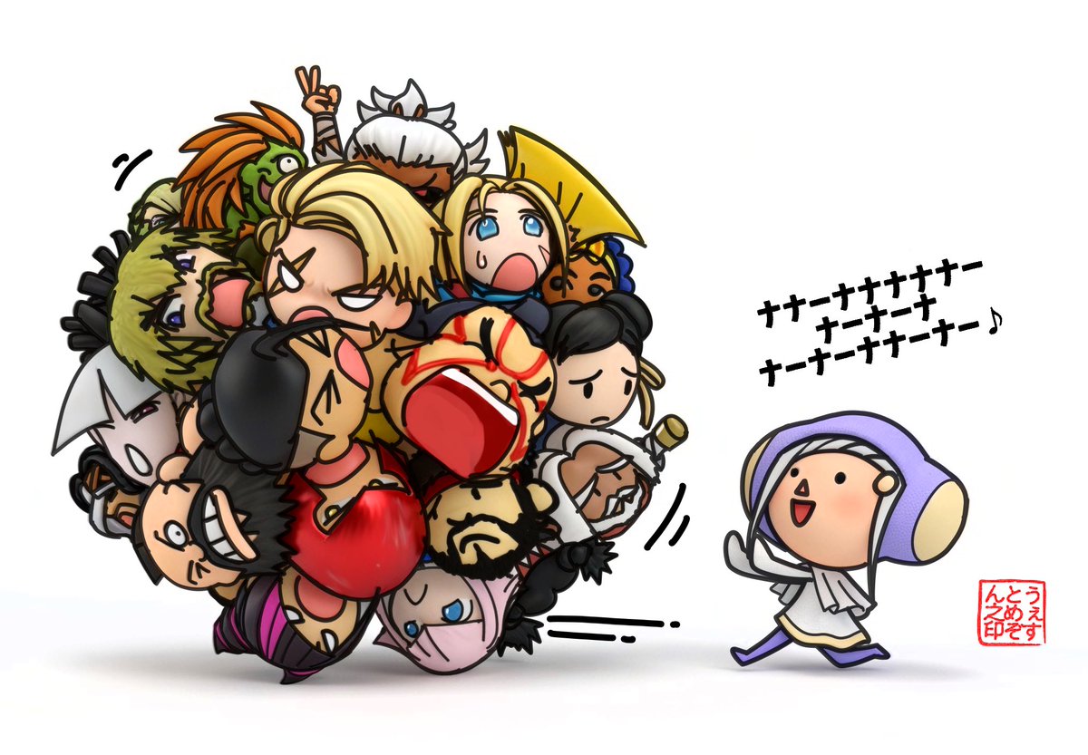 westmaison1's tweet photo. スト6のイングリッドさんが話題ですが、初見のイメージがどうしてもコレだったんでどうしてもガマン出来なくて描きましたw😂
#Streetfighter６
#塊魂 https://t.co/wfzCPCBHVc