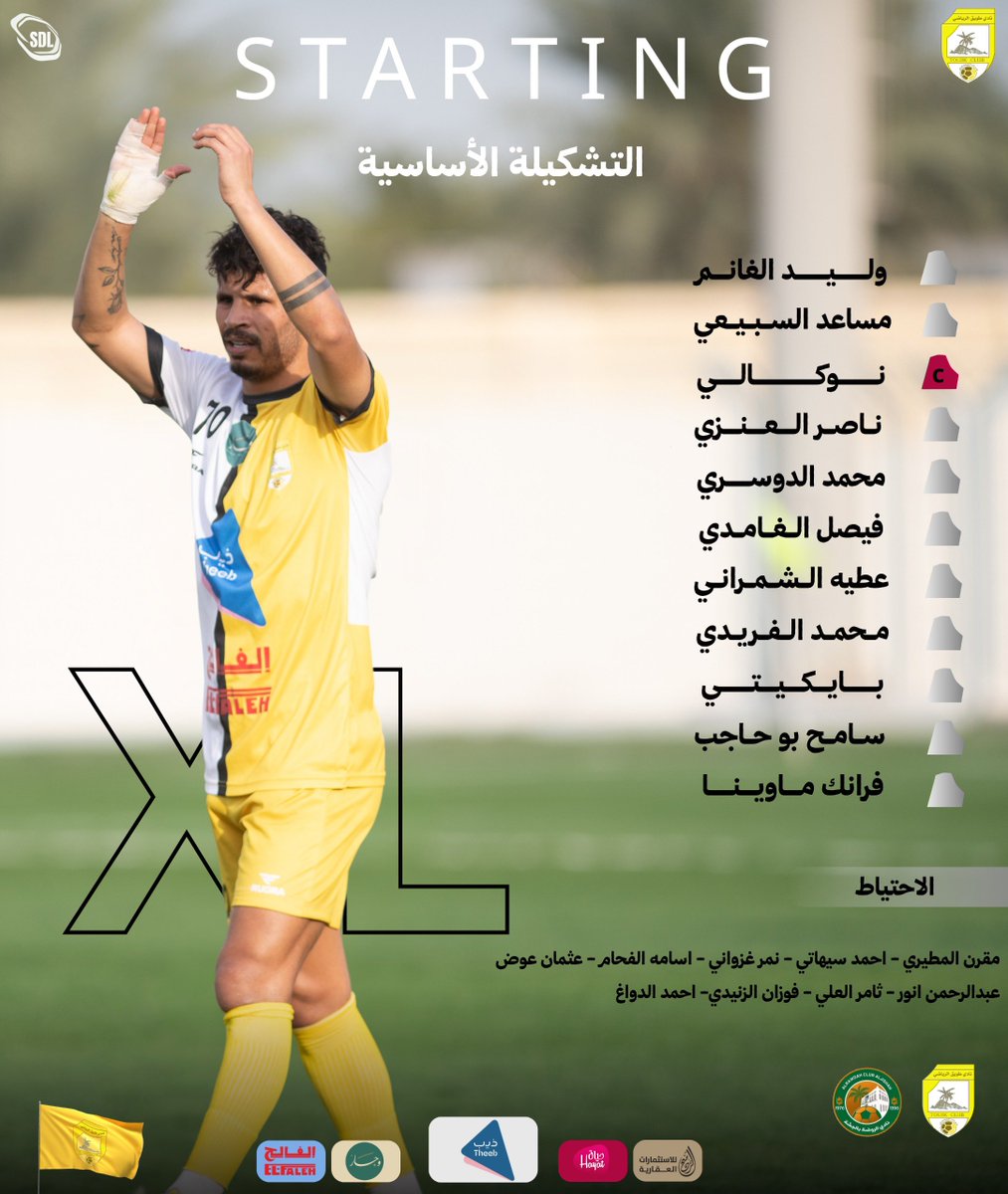 📋 تعرّف على اختيارات المدير الفني "حاتم المؤدب" لمواجهة الروضة في الجولة الـ 29 من #دوري_الدرجة_الثانية 

#نادي_طويق