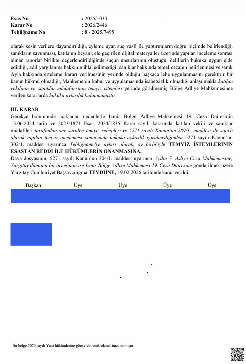 YARGITAY, AYDIN ADNAN MENDERES ÜNİVERSİTESİ ESKİ REKTÖRÜ OSMAN SELÇUK ALDEMİR’E YÖNELİK İFTİRA KAMPANYASINA VERİLEN CEZAYI ONADI

Aydın Adnan Menderes Üniversitesi eski rektörü Osman Selçuk Aldemir’in Rektörlük görevini yürütürken sahte bir video üzerinden atılan iftira cezasız