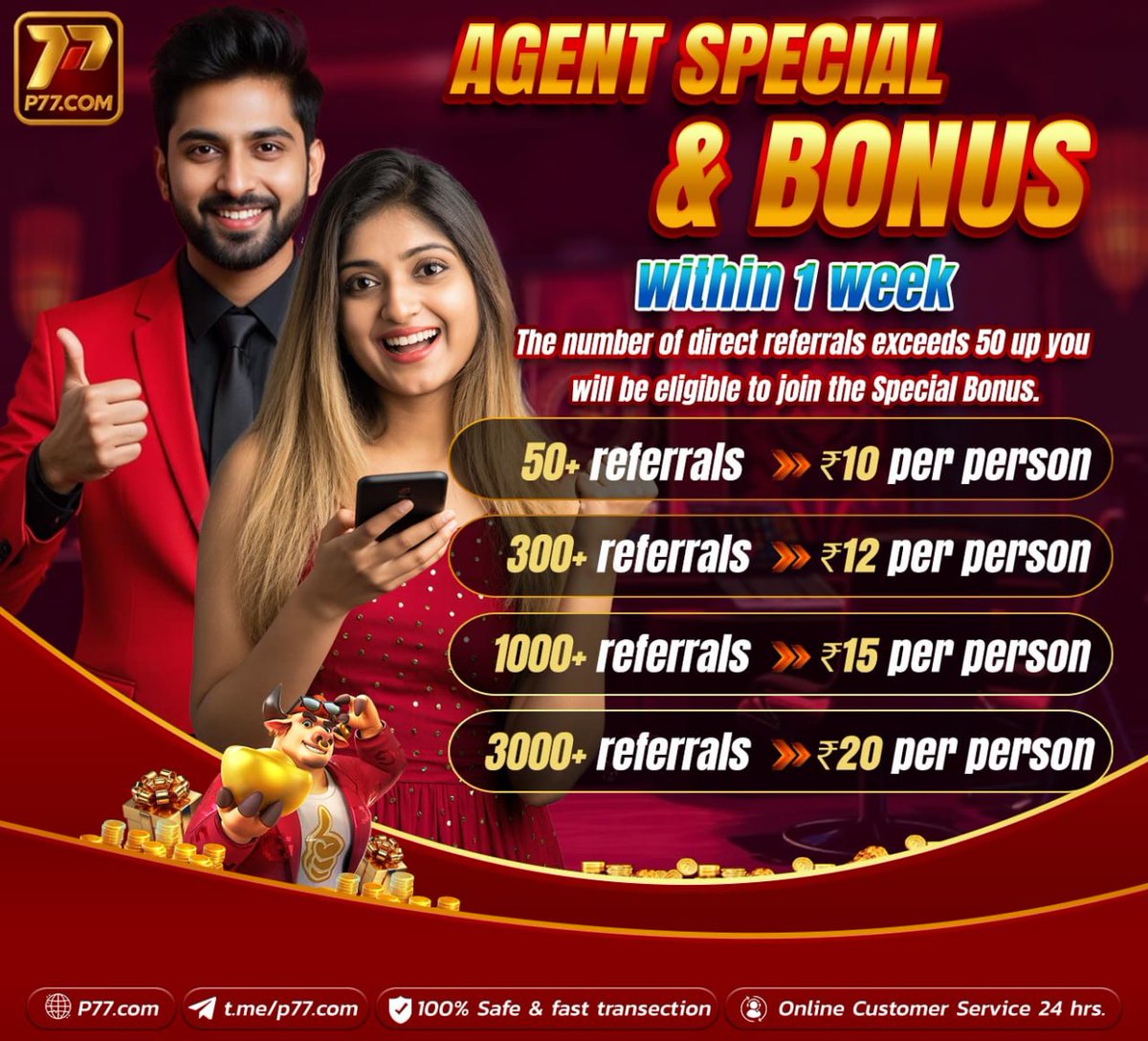 P77Game's tweet photo. 🔥 P77 Agent Exclusive Bonus Program

💼 Become a P77 Agent! Simply refer new users during each Challenge Round to unlock exclusive high-cash rewards!

🚨 Haven’t joined yet? Now is the perfect time to build your team and claim your high-tier agent rewards! https://t.co/NtwcZi5lLm