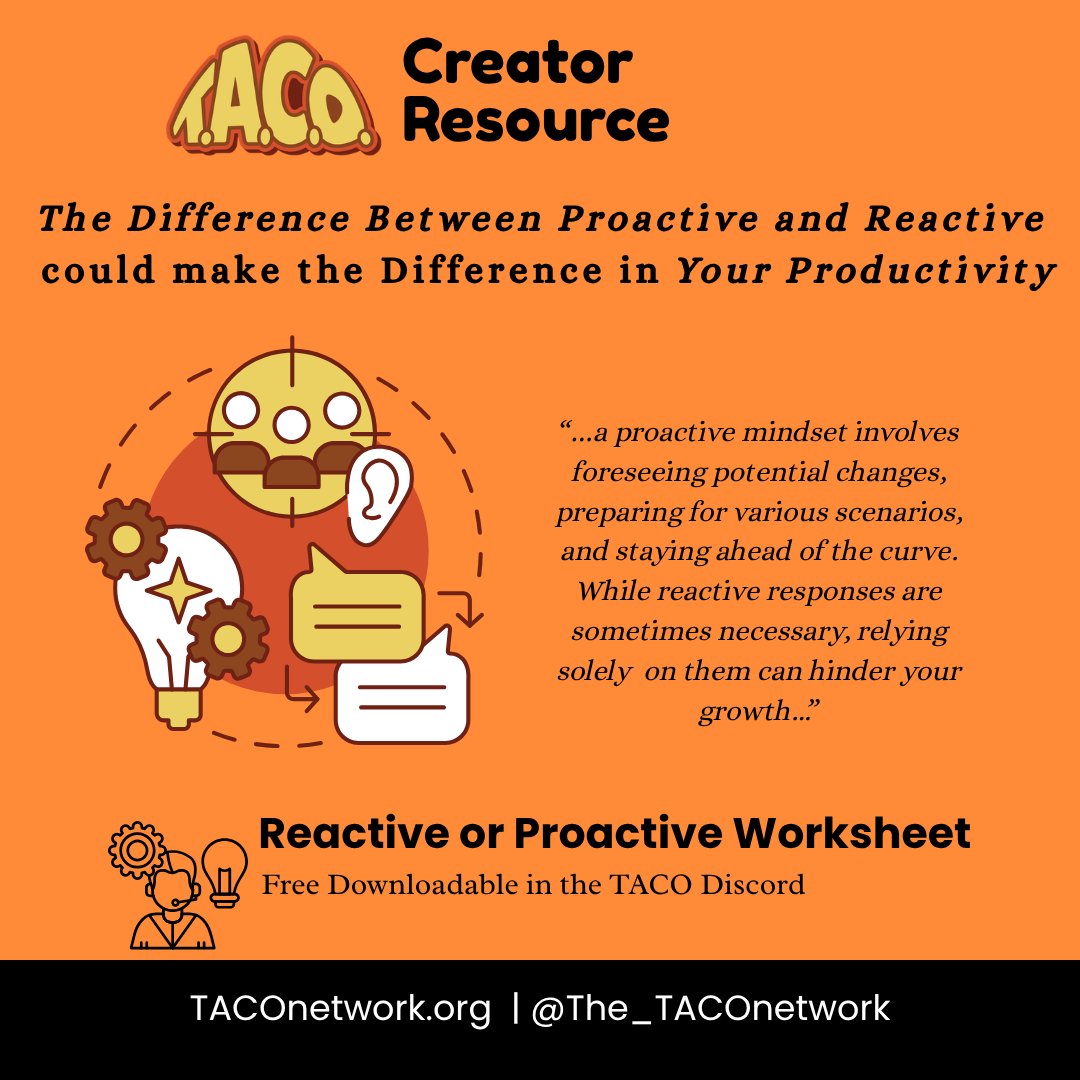 The_TACOnetwork's tweet photo. Two new free creator resource sheets available in the TACO Discord, designed to help you "Get Things Done" https://t.co/YBnug4TNh6