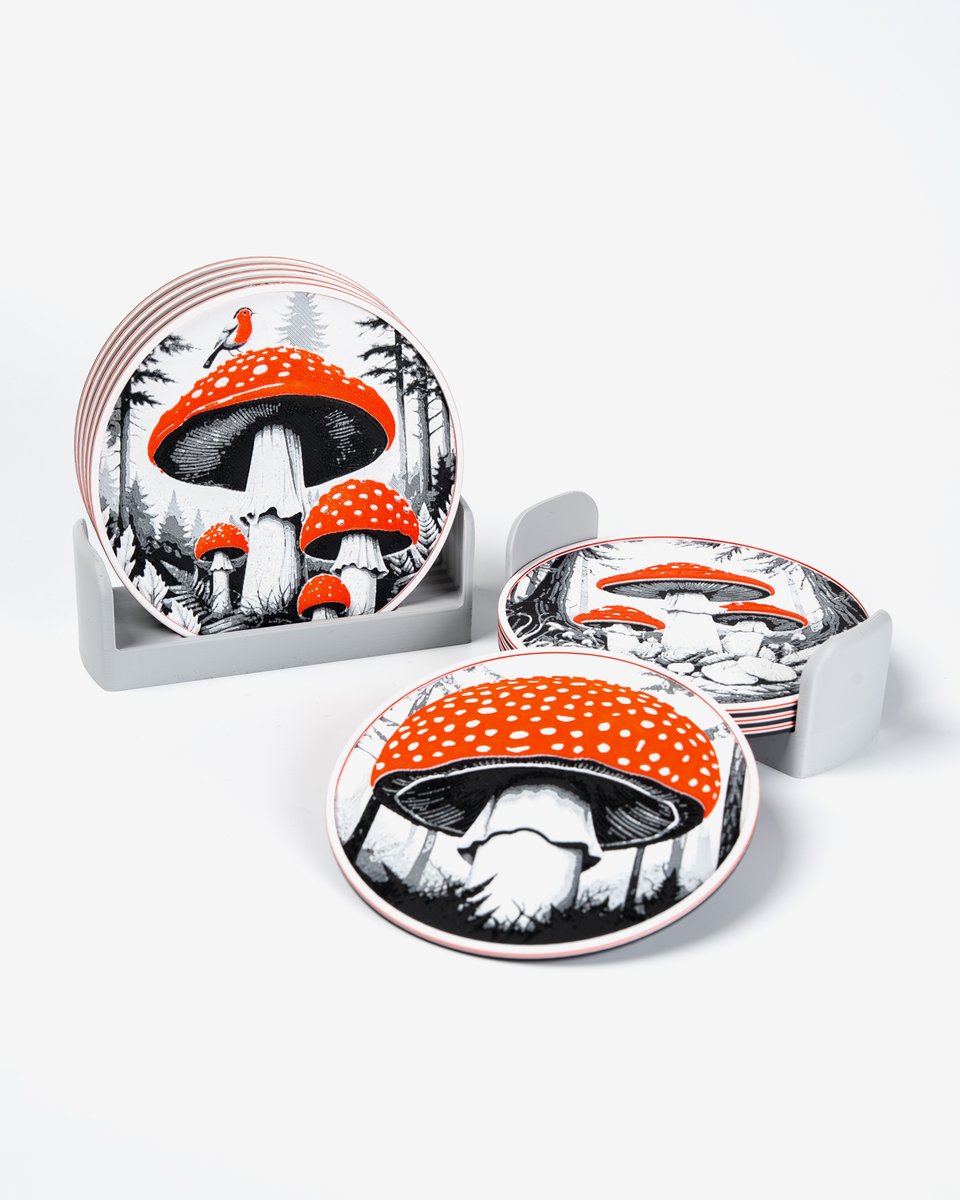 BamingoDesign's tweet photo. Forest Mushroom Coasters
A red-capped mushroom coaster set in a calm forest.
#3DPrinting #Hueforge #Coasters https://t.co/c4ihOzDI4E