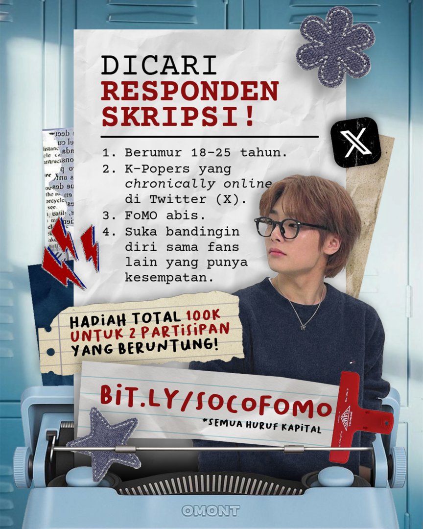 -skijeu hai gais!
yuk bantu sender biar cepet lulus!

Kriteria:
1. Berusia 18-25 tahun.
2. Pake X
2. FoMo abis
3. Suka bandingin diri

ada imbalan 50k tiap 2 orang yang beruntung!
nanti sender kirim linknya di bawah yaa, thankies!