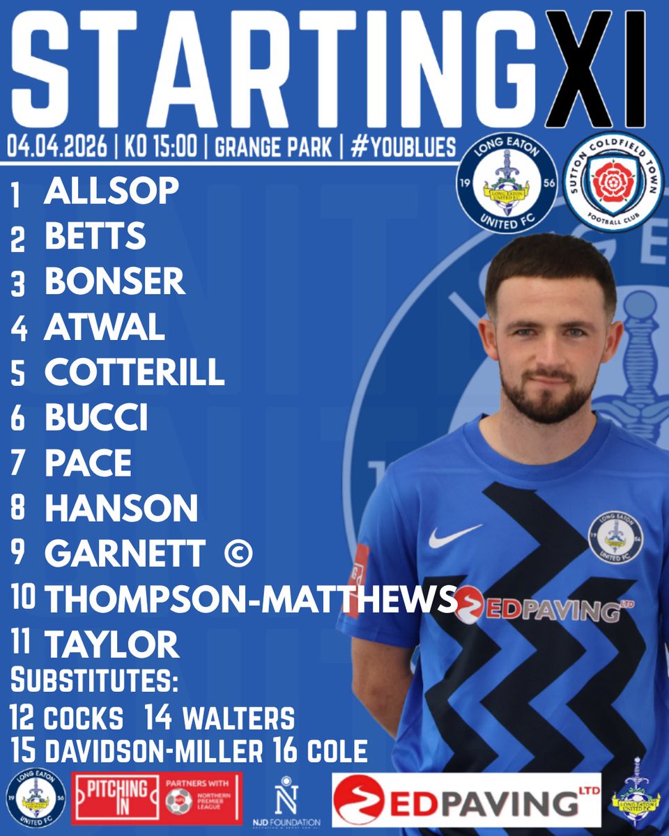 LongEatonUnited's tweet photo. 📋ＴＥＡＭ ＮＥＷＳ🔢

🆚Sutton Coldfield Town 

#YouBlues 🔵⚫️ https://t.co/z3IrUnPDQy