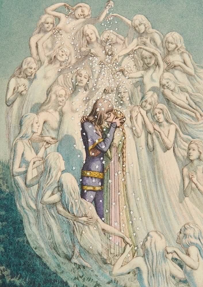 Goranh9's tweet image. 'Pelléas and Mélisande' 1892.
Carlos Schwabe.

#art #folktale #myth