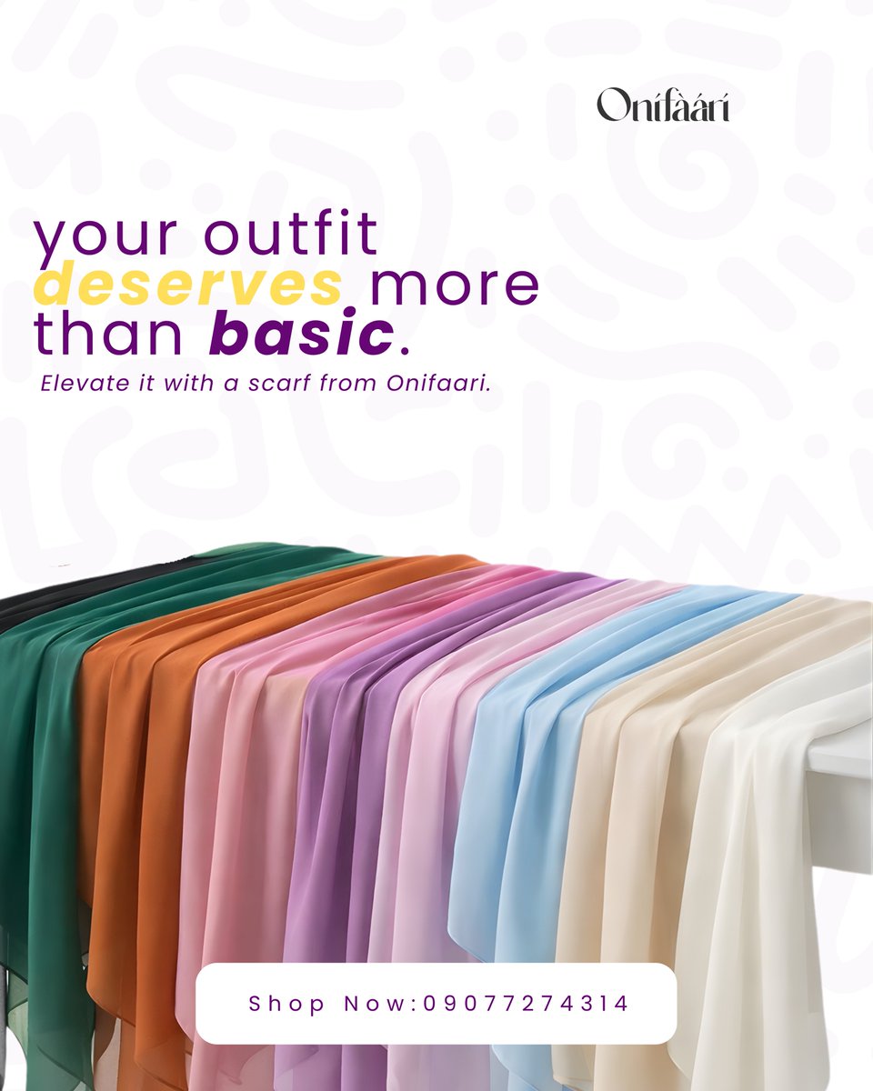 Your outfit deserves more than basic, Elevate it with Onifaari Scarf 💜 🧣