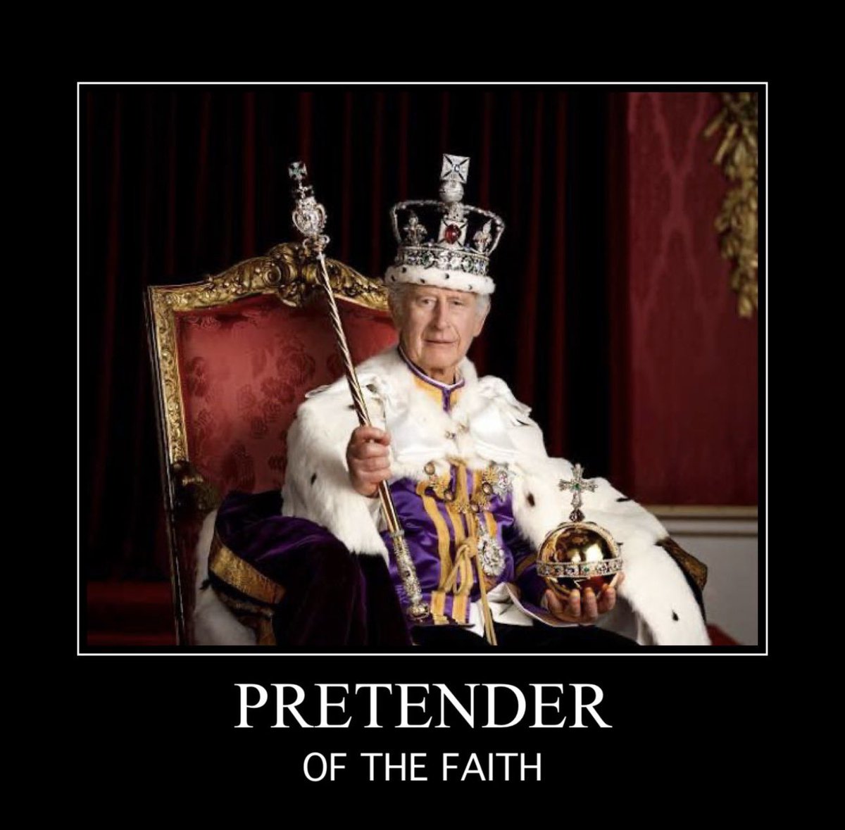 TaMaraPhoto3's tweet image. He is unwell. Instead of seeking peace and reconciliation with God and the faith he once vowed to defend, he sadly chooses to ignore the most important and significant aspect of Christianity by remaining silent.

#AbdicateCharles
#NotMyKing
#Easter