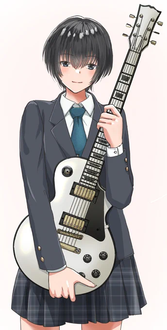 まーる さんのガールズバンド漫画「ガールズロック」から主人公の早坂 音乃(おとの)ちゃんのFAを描きました 女の子のキャラがどの子も魅力があって、その子たちがどうやってバンドを組んで行くのか毎回楽しく読ませて頂きました