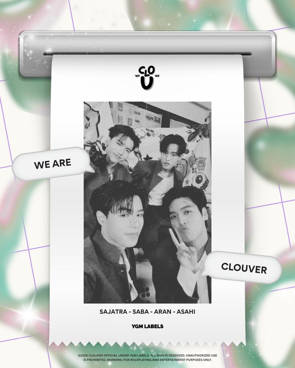 CLOU_VER's tweet image. ㅤ
ㅤ
Hai! Hello! สวัสดีครับ!  👋🏻
We are CLOUVER. Nice to meet you. 

- - - - - - 

☘︎ ˖⋆˚⭑ 
#CLOU_VER #YGM_LABELS #GREETING 
ㅤ
ㅤ
