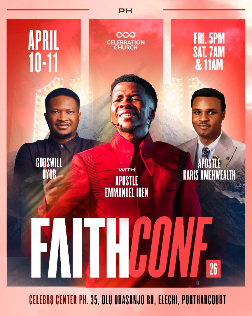 The long awaited Faith Conference '26 is almost here 🔥🔥 

CCI Port Harcourt, are you readyyy!!!

This April we would be having our Apostle with us.

We'll also be graced by the presence of Minister God'swill Oyor and Apostle Karis Amehwealth.

Don't miss this  conference!
