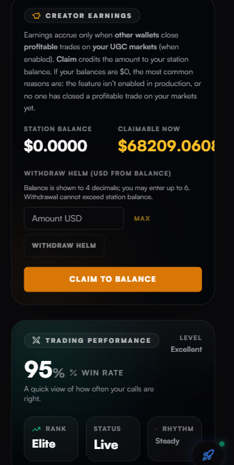 darkbd_88019's tweet photo. Not just trading — this feels like a new layer of the internet 👀

Permissionless Markets on @HelmTrading turn ideas into assets. If you see it early, you earn from it. Simple as that.

Dropped my Creator Earnings screenshot 📸

Use my code: HELM-PFUQNT ⭐ https://t.co/iCVwiPBC6t