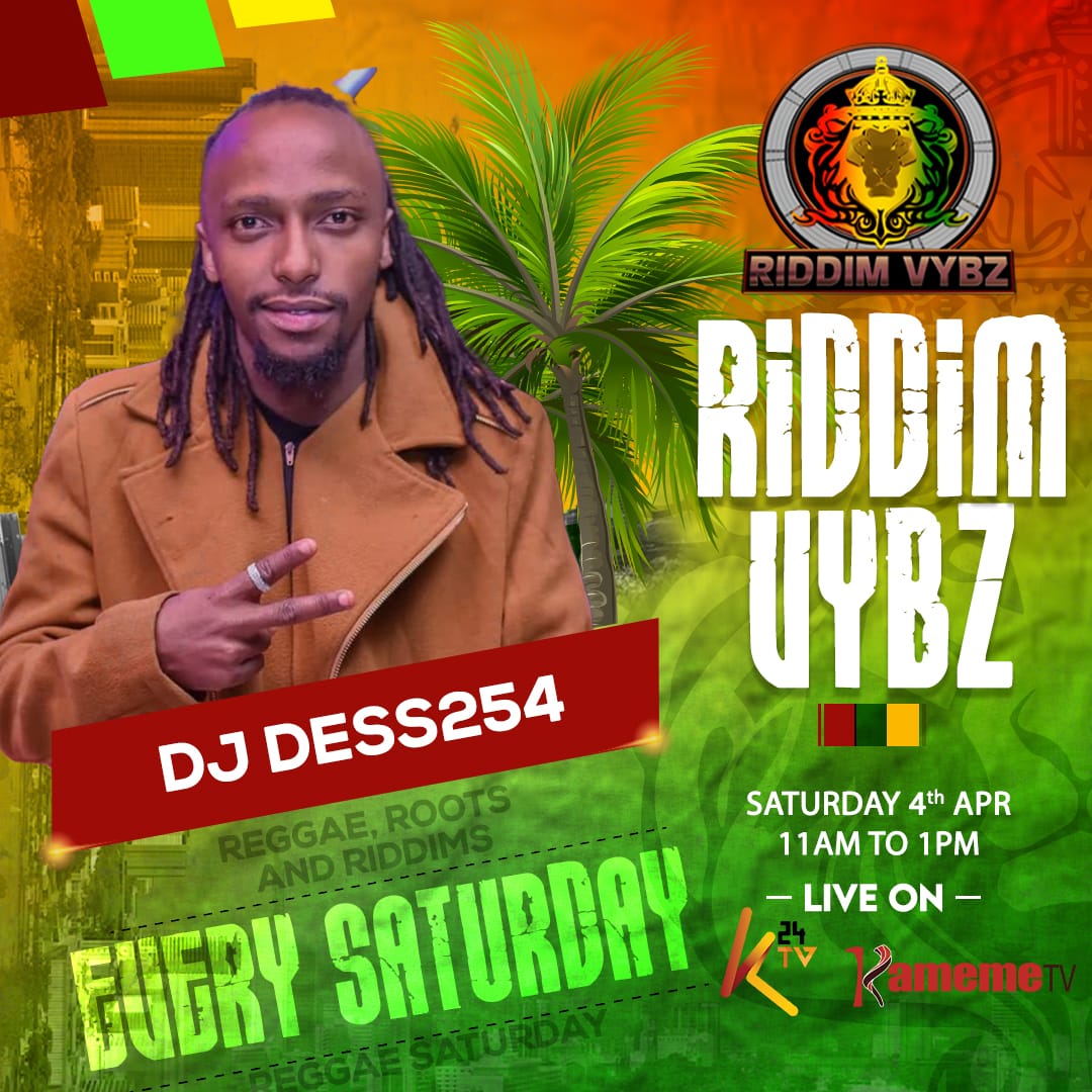 KamemeTvKenya's tweet image. 🍁🎉 GOOD MORNING 🎉🍁#EasterEdition
🇯🇲💚 SATURDAY REGGAE 💚🇯🇲
ONLY ON K24 AND KAMEMETV 📡
🦁🇯🇲RIDDIM VYBZ O'CLOCK 🇯🇲🦁
 FROM 1️⃣1️⃣AM-1️⃣PM
MOCH @Mcghettochild @DjDess254 
#riddimvybesk24 #kamemetv #HappyEasterWeekend