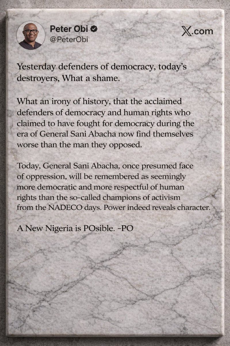 BEbiziem's tweet photo. Ex-NADECO member acted like he saved democracy, but now he’s proving to be worse than the tyrant he once opposed. Power really changes people. #NADECO #NigeriaPolitics #Irony https://t.co/XMVOtQq7K4