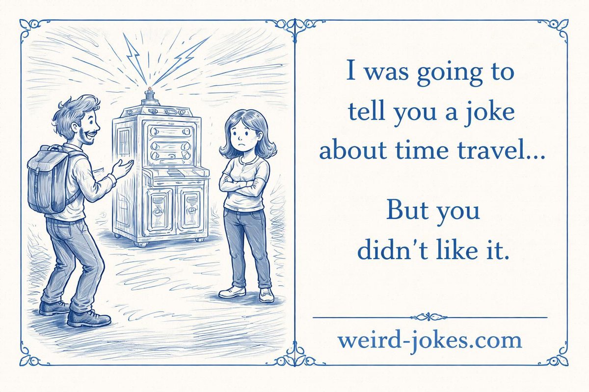 I was going to tell you a joke about time travel…
But you didn’t like it.
weird-jokes.com