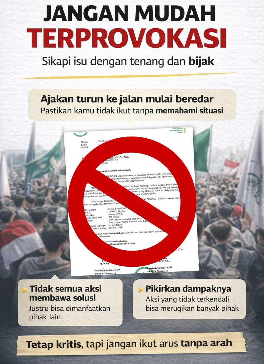 ramaj4y4's tweet photo. awas kena provokasi hal2 yg ga bener, yg ada nanti bakal susah sendiri
#viral https://t.co/cv5FPzVVba