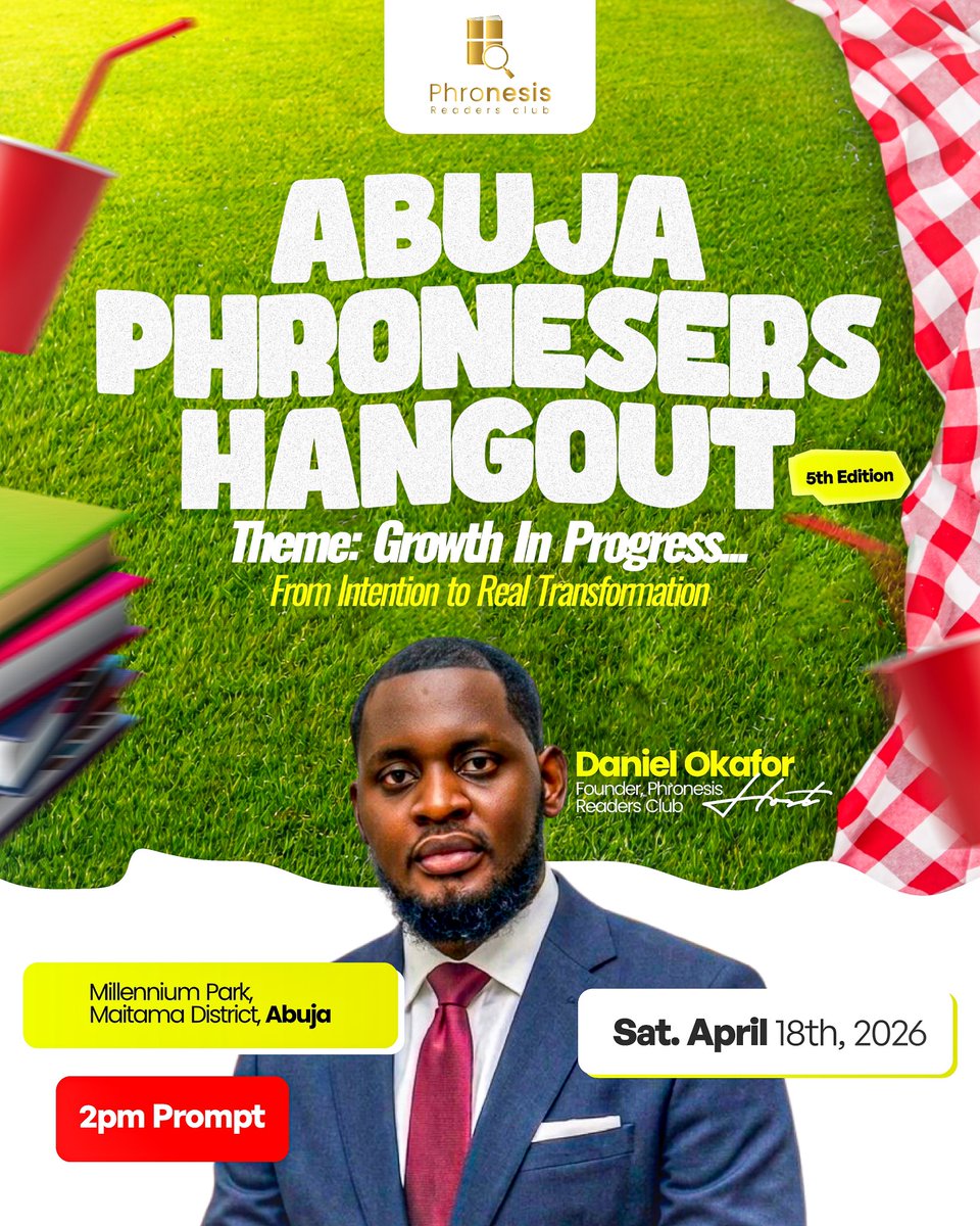 PhronesisClub's tweet photo. WE GO AGAIN THIS MONTH 🥳
If you've never been a part of this, here is another opportunity to step outside &amp; meet people of like mind in real time.
You know you've been hiding behind your phone screen for too long 🥲 🤳🏽 

Don't let your busy schedule hold you back 
#abujahangout https://t.co/OcqWDMjv1S