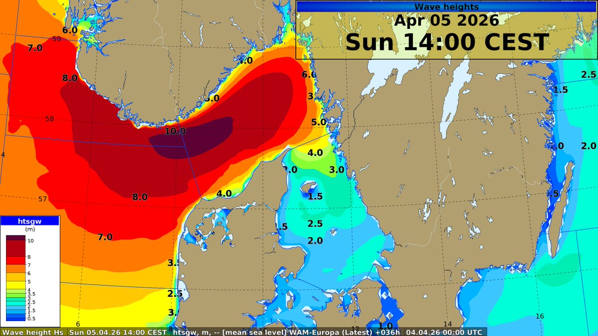Sturmtief bringt bis zu 11 Meter hohe Wellen im Skagerrak am Ostersonntag