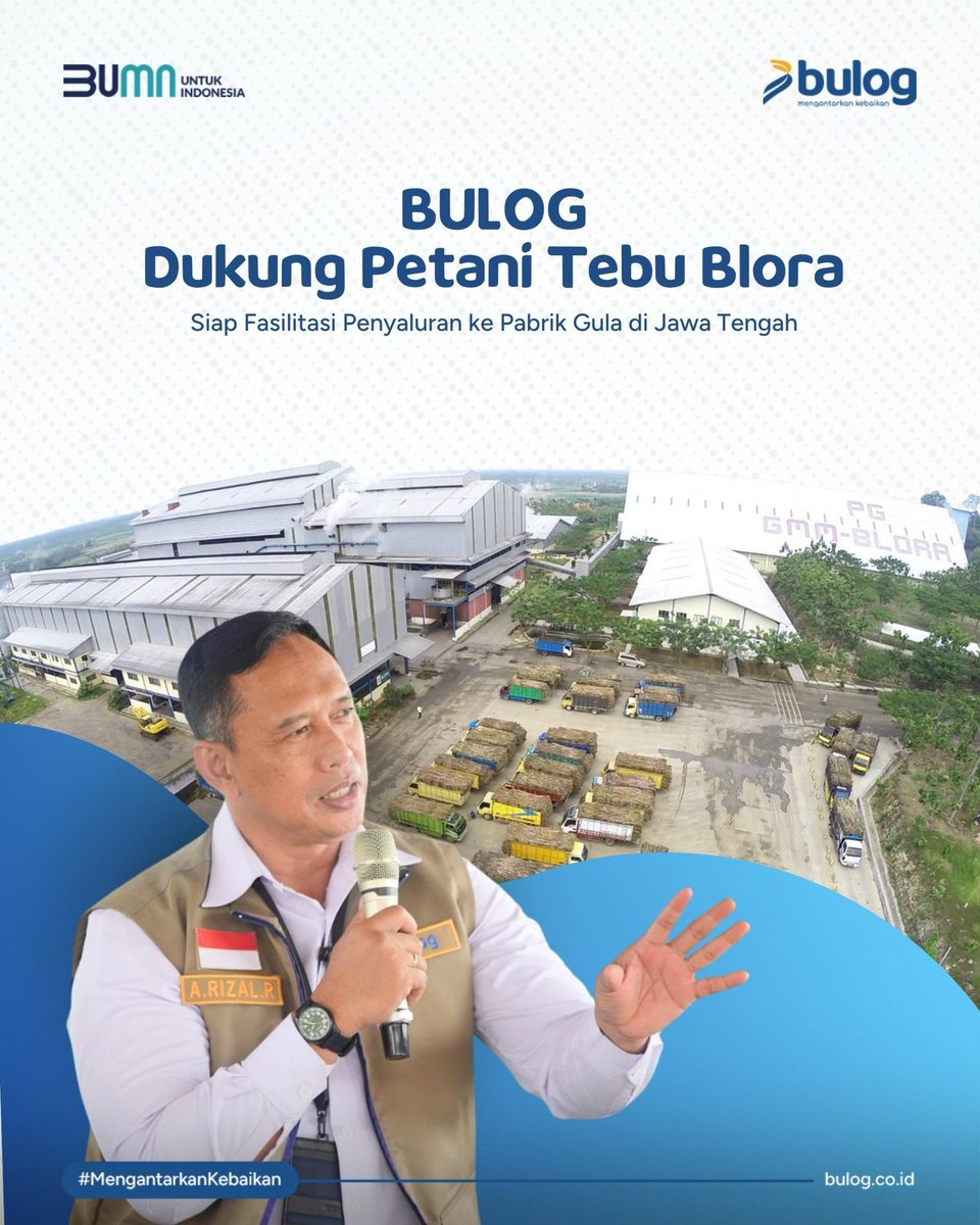 updatepanganntt's tweet photo. Perum BULOG menegaskan komitmennya dalam mendukung petani tebu di Kabupaten Blora melalui fasilitasi penyaluran hasil panen ke pabrik gula di Jawa Tengah. 
#BULOG #Petani Tebu #TebuBlora #KetahananPangan #Mengantarkan Kebaikan https://t.co/rOEbfCJlMv