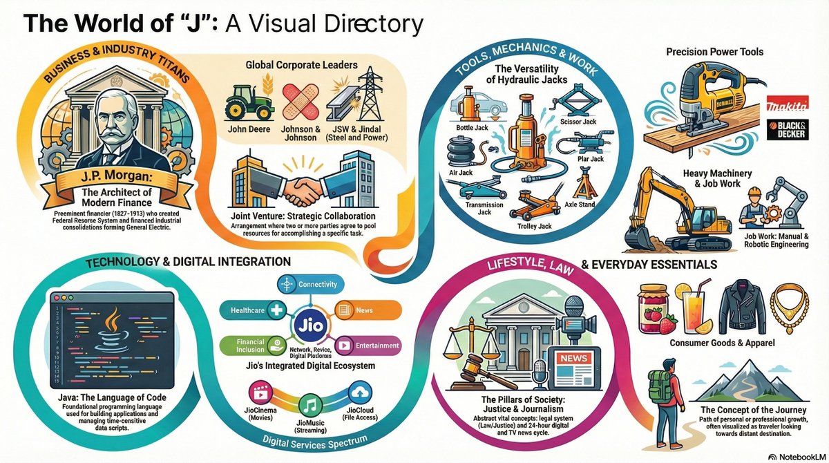 enter_futures's tweet photo. Blueprinting the Totality, one component at a time. 🏗️
Diving into the World of "J": 
🔹 Finance: J.P. Morgan &amp; Joint Ventures 
🔹 Tech: Java Programming &amp; Jio Ecosystem 
🔹 Tools: Hydraulic Jacks &amp; Precision Power Tools
Mapping the pillars of modern industry and law. ⚖️🦾
#ETF https://t.co/W29liQyGom