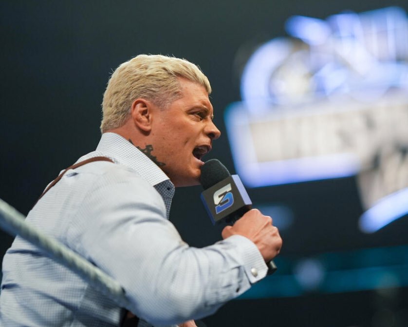 CastagnaTiffany's tweet photo. I am pleased to see people applauding Cody for that promo. For going out there to save that main event like his life depended on it. For spitting facts about every record gate he’s had, which is basically every PLE he’s ever headlined including all of his WrestleManis main events.

I’m seeing people who aren’t even fans of his applauding him. No one has the heart or passion that Cody Rhodes does. Cody has single-handedly carried all of his WrestleMania main events whether it was his opponent not being present or mishaps like tonight.

I’m still not sure what the point of bringing in McAfee is. I’m sure there’s someone higher up in TKO pushing for these “celebrity” appearances, which is fine if it actually works, but this does not. Did they not learn from Travis Scott last year?

No one bought into whatever McAfee was trying to say. No one was that concerned if he ever returned to WWE or why. And this weird idea to come out and shit on the company when it’s done record business every year since Cody’s return is actually wild. Like WTF. 

Again I say it - 20 years of history between Cody and Randy. They didn’t need a single extra in this and they still don’t. 

I am always so immensely proud to support Cody and sing his praises. I’ve rewatched that promo a few times and I actually get emotional when I do because I can feel his emotion and heart in every word. That man went out there in the hometown of Randy Orton and put everything out there and got cheered for it and rightfully so. Even the hometown of his beloved opponent couldn’t not appreciate that passion. 

I am praying that Cody gets the reins these next two weeks. This match is still an absolute money main event. Cody Rhodes vs Randy Orton sells itself, but Cody is the man who can bring the fans back into the story. He already started tonight. Please do not let his passion, heart and words tonight be in vain. 

#CodyRhodes #QB1 #SmackDown  #WrestleMania #WWE @WWE