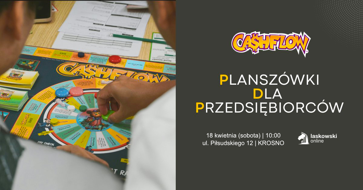 laskowski_w's tweet photo. Zapraszamy przedsiębiorczych pasjonatów planszówek do wspólnej rozgrywki w Cashflow. 18 kwietnia w sobotę, ul. Piłsudskiego 12. Zapisy: https://t.co/8LgTRLjD0L

#planszówki #Krosno #LaskowskiOnline https://t.co/qzgdY7Qx6W