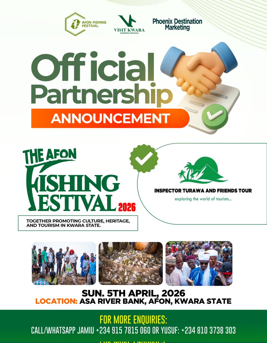 AfonFishingFest's tweet photo. Another media voice joins the story.

Inspector Turawa and Friends Tour comes on board as a media partner for the Afon Fishing Festival 2026, helping capture the sights and spirit of the festival.

5 April 2026 | Asa River Bank, Afon.

#AfonFishingFestival2026 https://t.co/o0iTHnyEeW