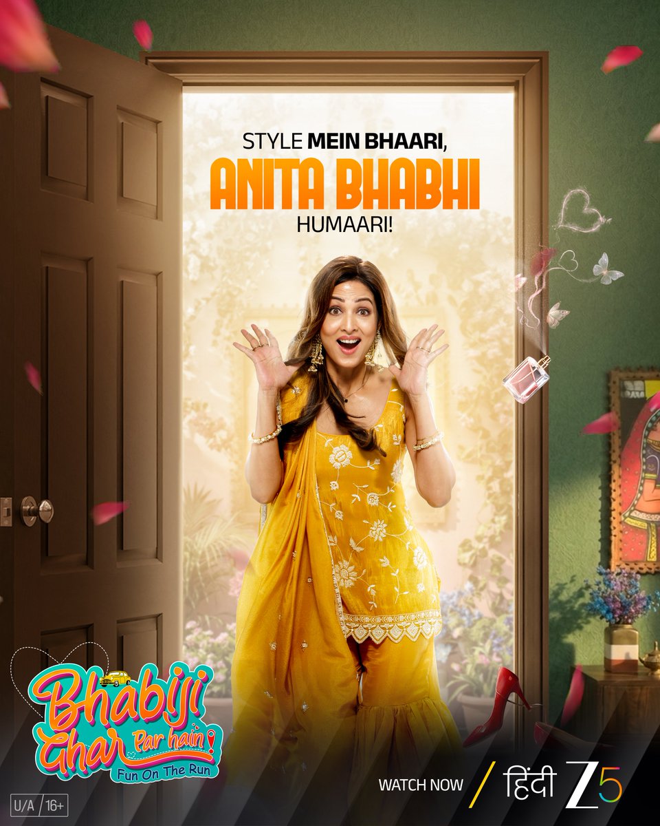 ZEE5India's tweet image. Modern Colony ki Gori Mem aur sabke dilon ki queen, miliye Anita Bhabhi se!

Watch #BhabijiGharParHainFunOnTheRun now on #ZEE5.

#BhabijiGharParHainFunOnTheRunOnZEE5