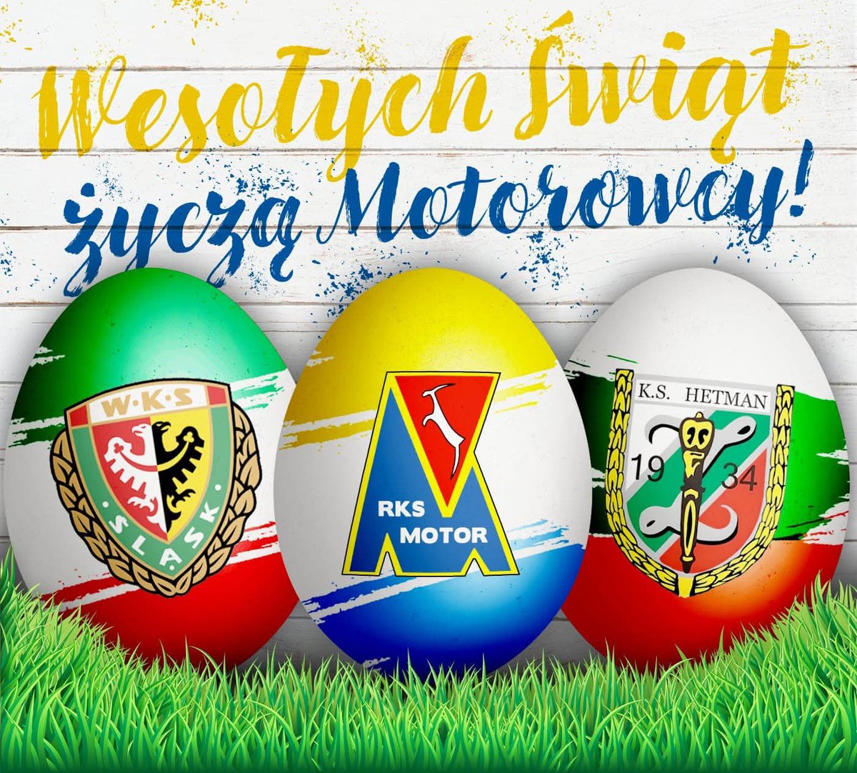 MotorLublinCom's tweet photo. Życzymy Zdrowych i Radosnych Świąt Wszystkim Kibicom Motoru Lublin, Śląska Wrocław i Hetmana Zamość! 
WESOŁEGO ALLELUJA! https://t.co/Y5Obz5Zf4N
