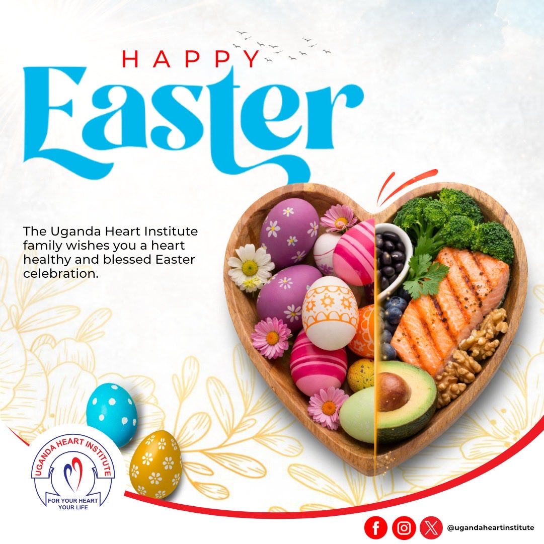 HeartUganda's tweet image. May your celebration be filled with joy, peace, and a heart-healthy blessing.

Enjoy the moments. Love your heart.

#HappyEaster #UgandaHeartInstitute #HeartHealth #BlessedEaster