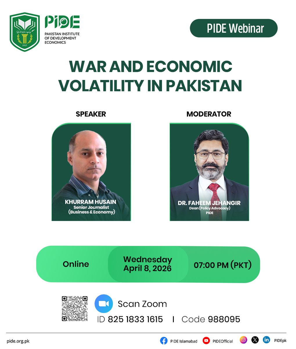 Pakistan Institute of Development Economics (PIDE) tweet media